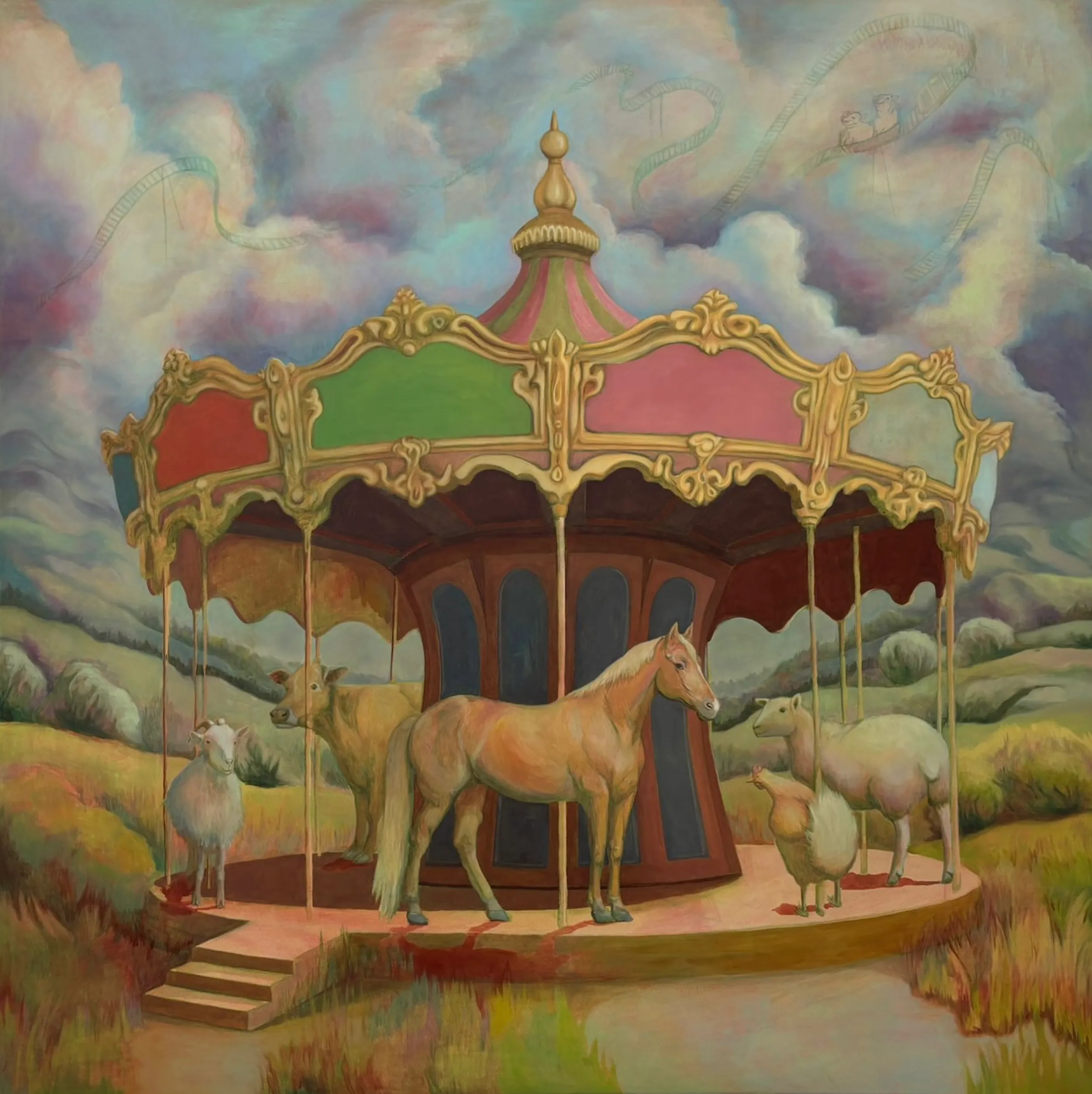 Circular Waiting, 160x160 cm, oil on canvas